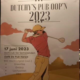 In herinnering aan onze vriend
Henk Hollander heet ons golftoernooi vanaf nu DUTCHY'S PUB OOP'N ❤
Zie flyer voor meer info